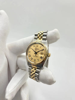 Montre ROLEX "DateJust" en or jaune et acier inoxydable - Castafiore