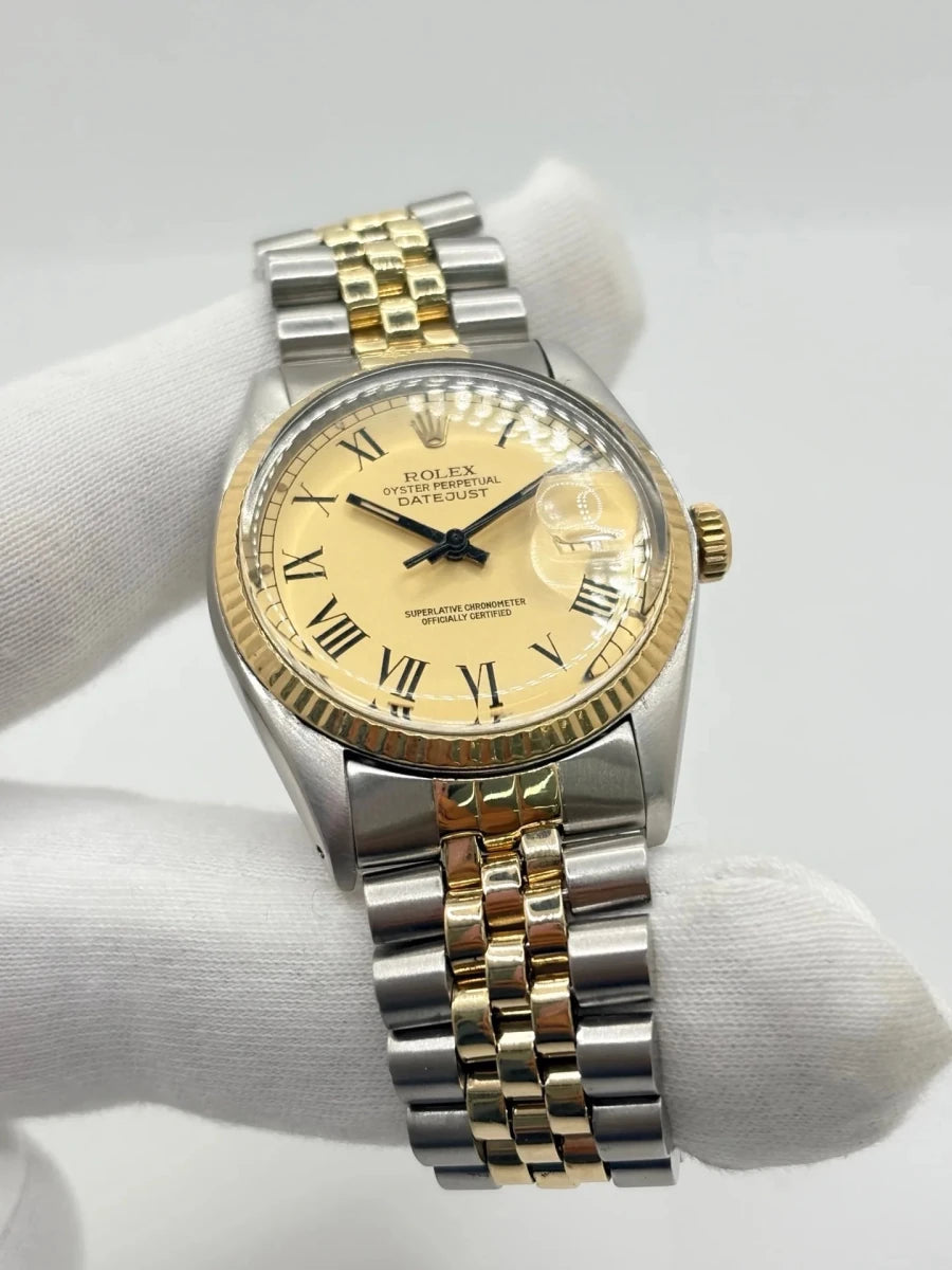 Montre ROLEX "DateJust" en or jaune et acier inoxydable - Castafiore