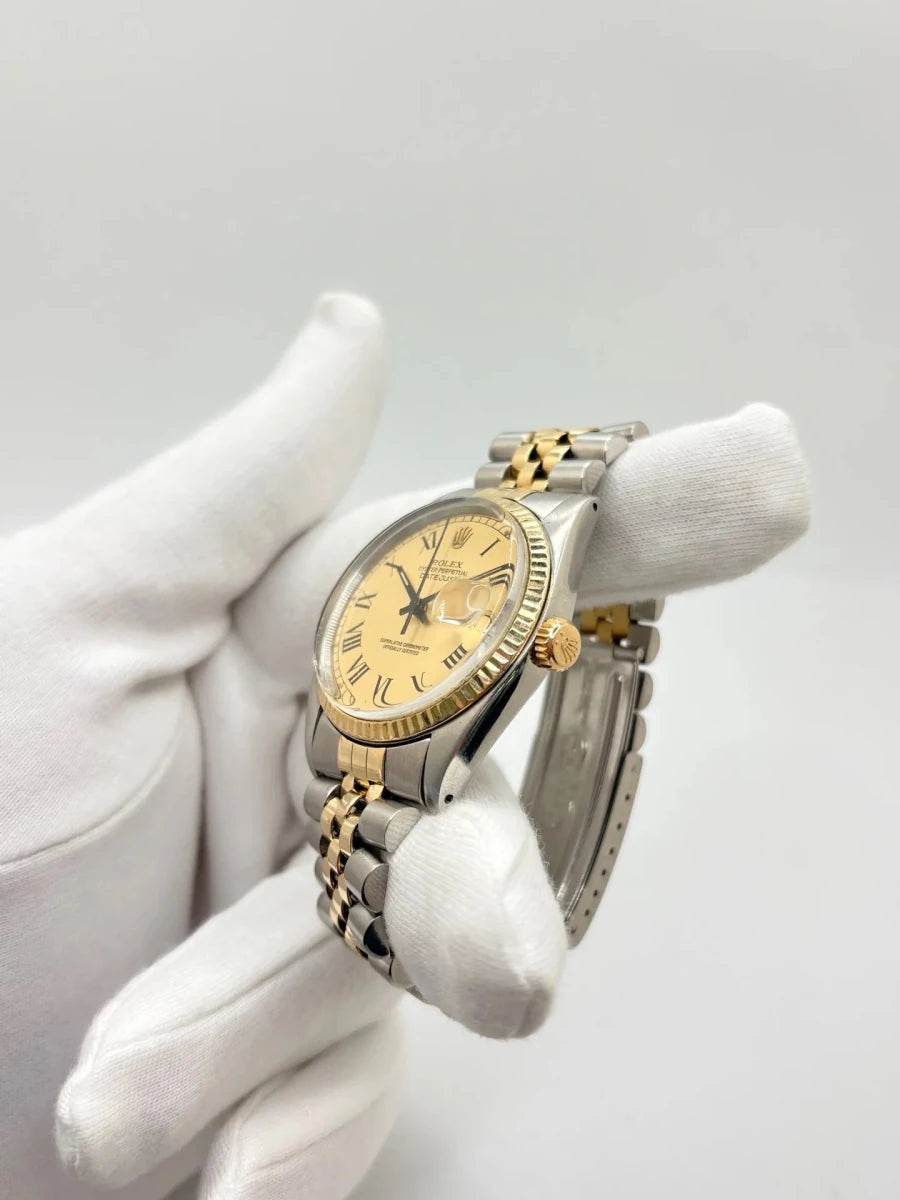 Montre ROLEX "DateJust" en or jaune et acier inoxydable - Castafiore