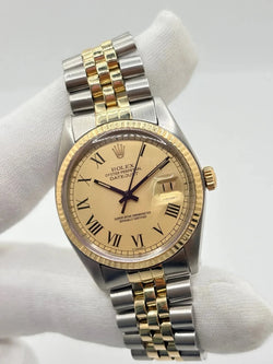 Montre ROLEX "DateJust" en or jaune et acier inoxydable - Castafiore