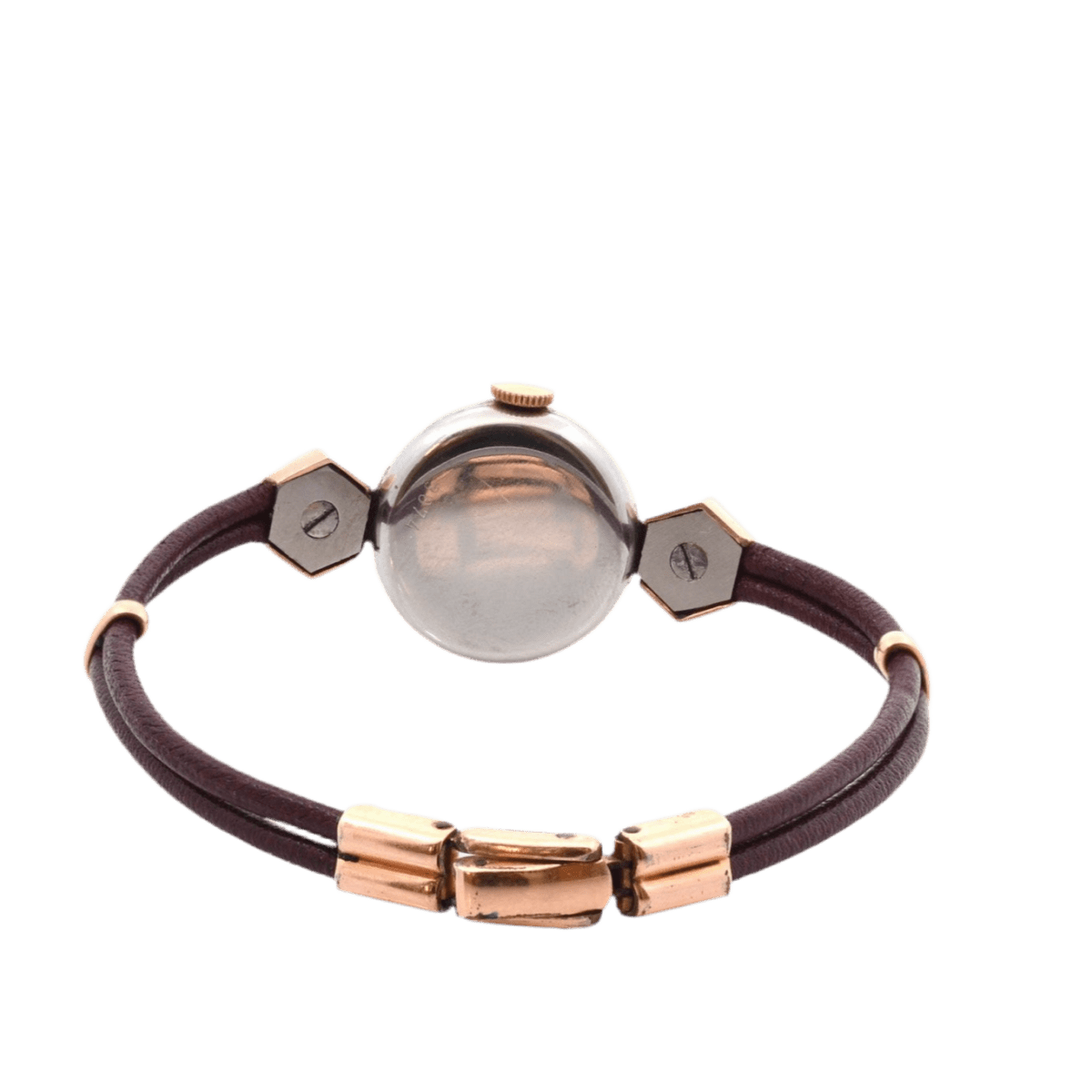 Montre ROLEX en or rose, acier et cuir - Castafiore