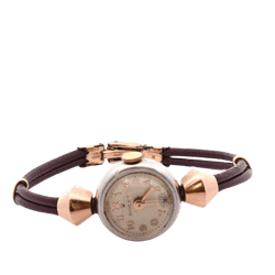 Montre ROLEX en or rose, acier et cuir - Castafiore