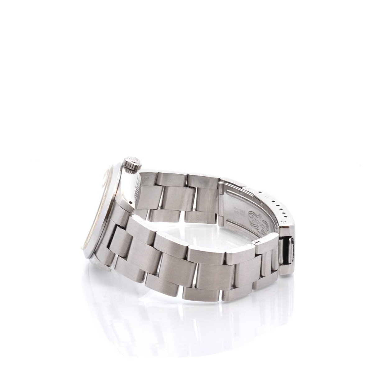 Montre ROLEX "Oyster Perpetual Date Just" en acier et saphir - Castafiore