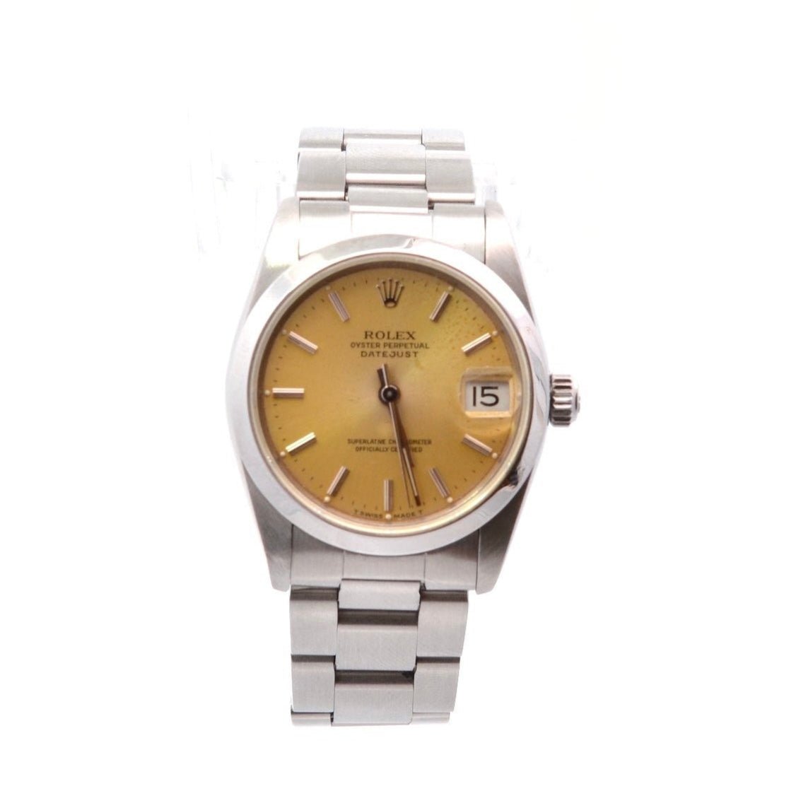 Montre ROLEX "Oyster Perpetual Date Just" en acier et saphir - Castafiore