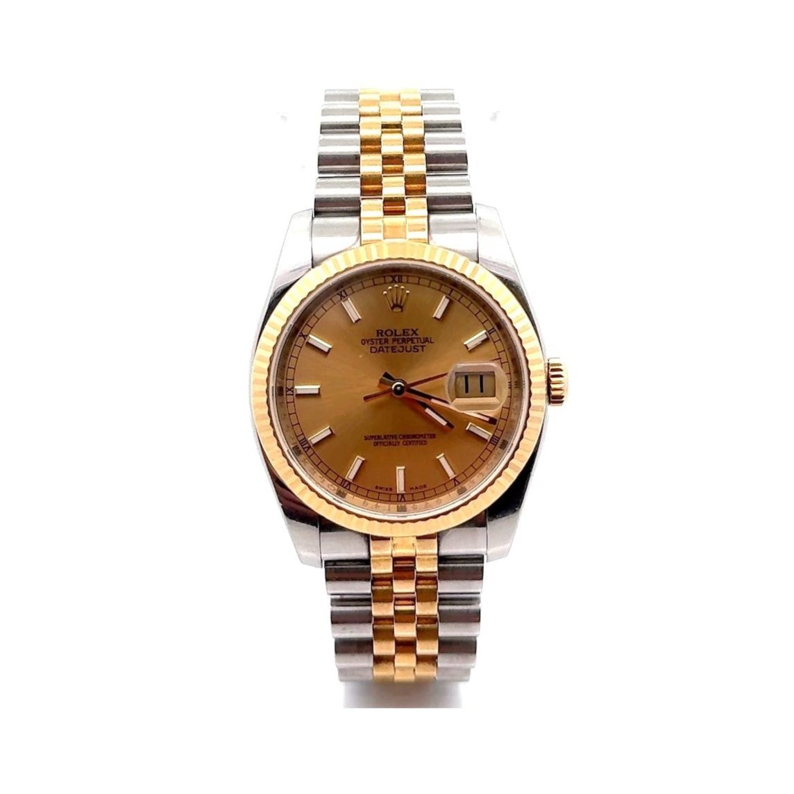 Montre ROLEX "Oyster Perpetual Datejust" en acier et or jaune - Castafiore