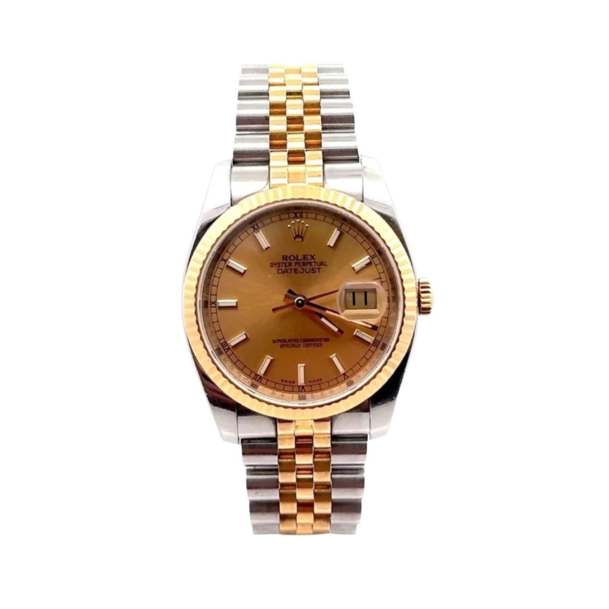 Montre ROLEX "Oyster Perpetual Datejust" en acier et or jaune - Castafiore