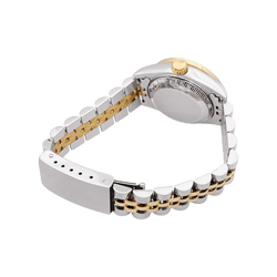 Montre ROLEX "Oyster Perpetual DateJust" en or jaune, acier, saphirs et diamants - Castafiore