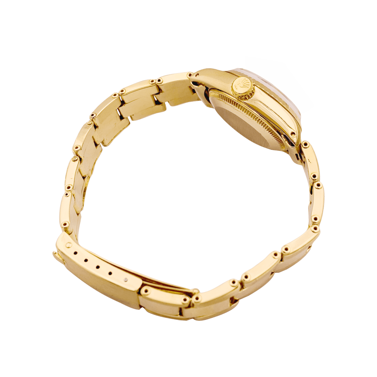 Montre ROLEX "Oyster Perpetual Datejust" en or jaune et bois - Castafiore