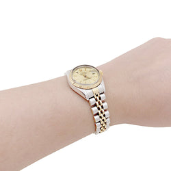 Montre Rolex, "Oyster Perpetual Datejust", or jaune et acier. - Castafiore