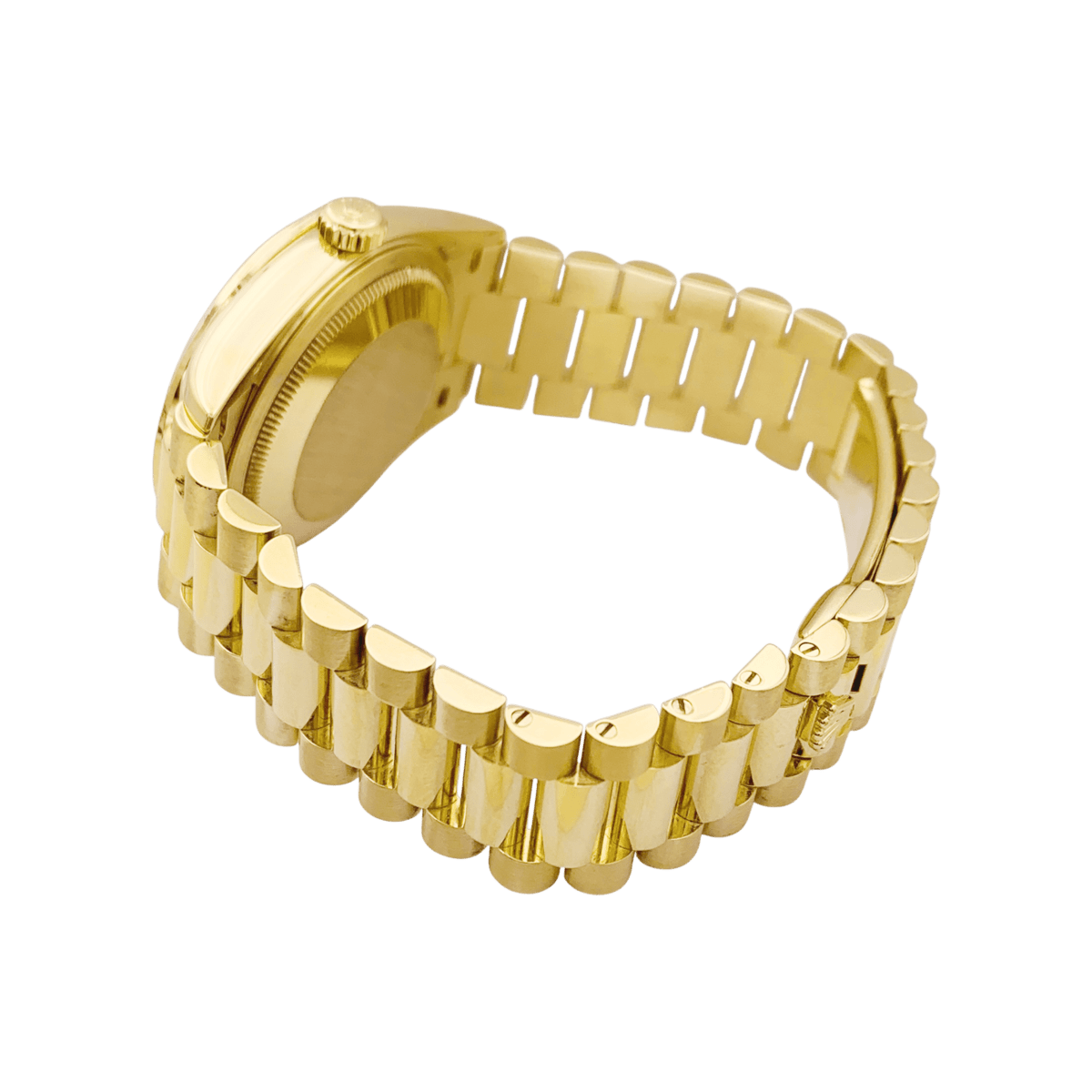 Montre ROLEX "Oyster perpetual day-date" en or jaune et diamants - Castafiore