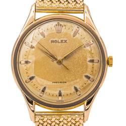 Montre ROLEX "Oyster Precision" en or jaune et saphir - Castafiore