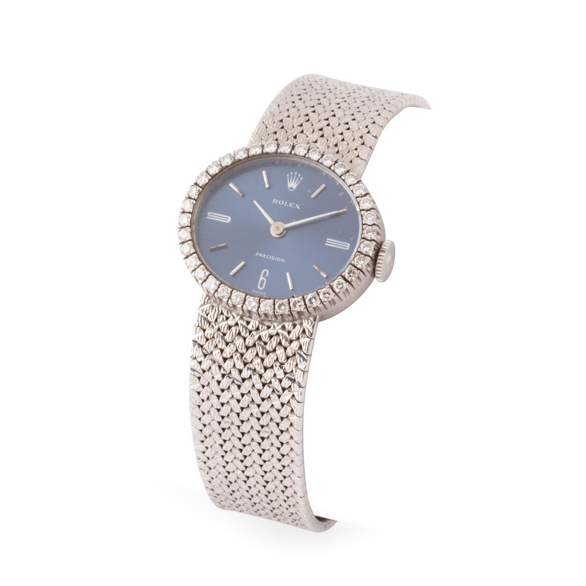 Montre ROLEX "Précision" en or blanc et diamants - Castafiore