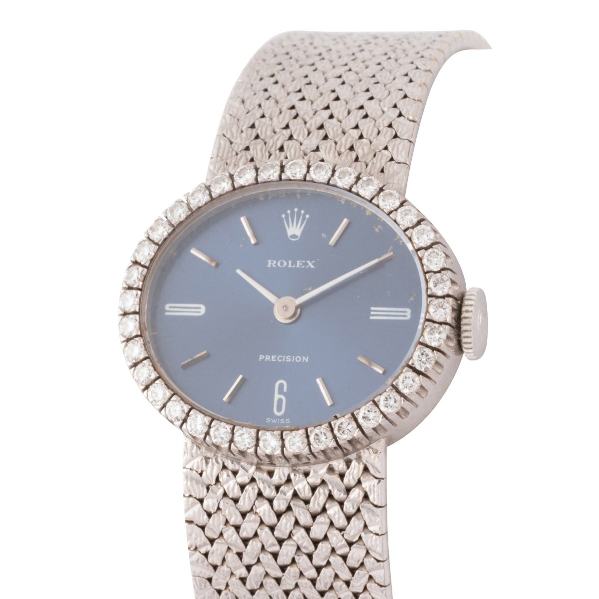 Montre ROLEX "Précision" en or blanc et diamants - Castafiore