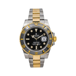 Montre ROLEX "Submariner Date" en or jaune, saphir et acier - Castafiore