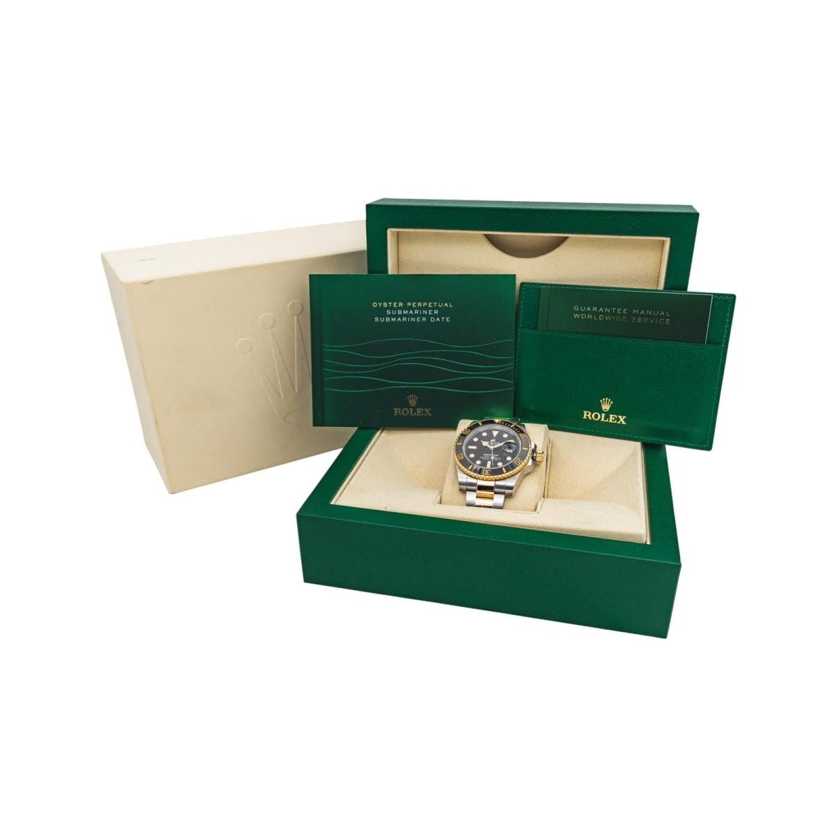 Montre ROLEX "Submariner Date" en or jaune, saphir et acier - Castafiore