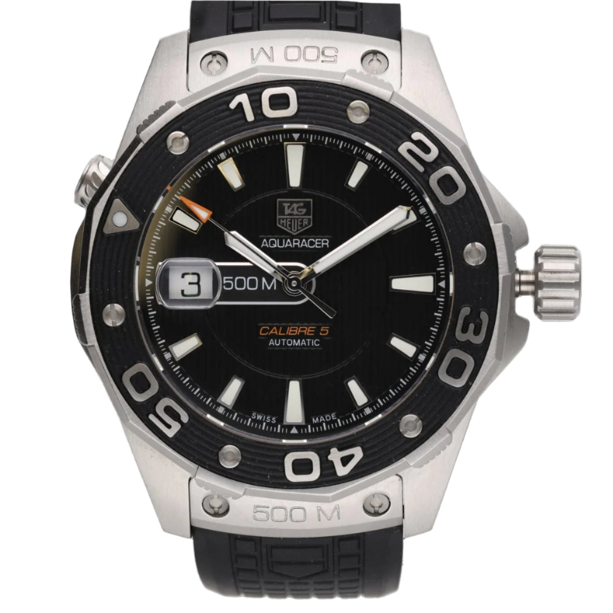 Montre TAG Heuer Aquaracer 500 m (Ref WAJ2110.FT6015) en acier de 2012. Full Set. 42 mm - Castafiore