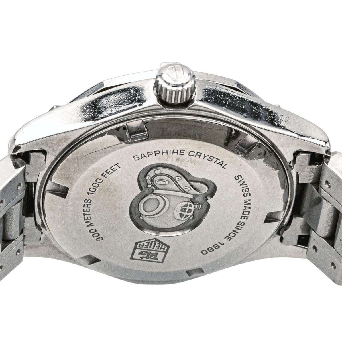 Montre TAG HEUER "Aquaracer" en acier, nacre, quartz, saphir et diamants - Castafiore