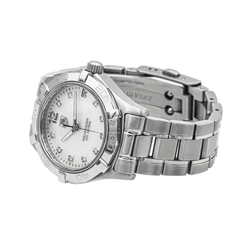 Montre TAG HEUER "Aquaracer" en acier, nacre, quartz, saphir et diamants - Castafiore