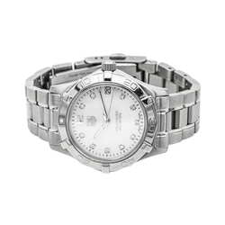 Montre TAG HEUER "Aquaracer" en acier, nacre, quartz, saphir et diamants - Castafiore