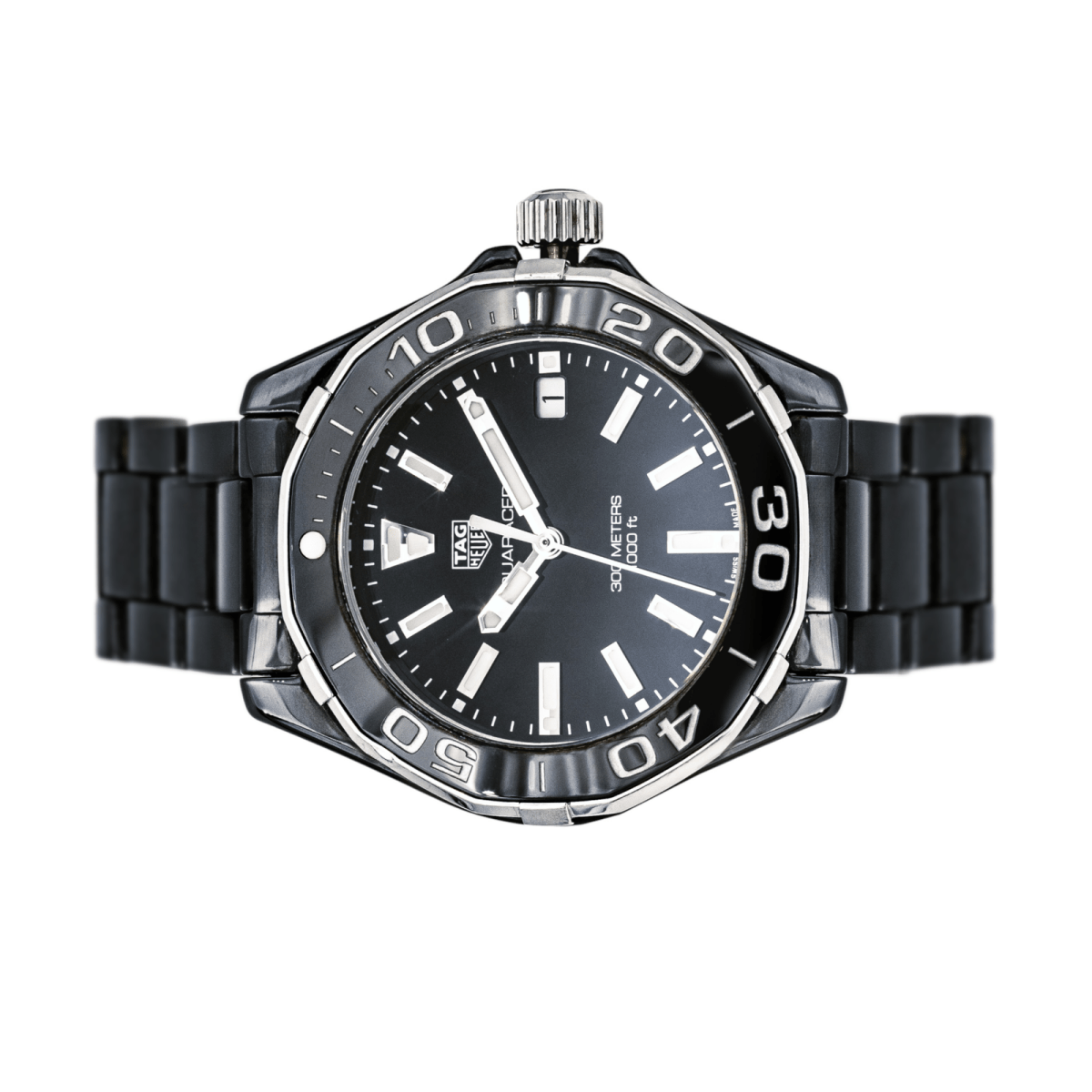 Montre TAG HEUER "Aquaracer" en céramique, quartz et saphir - Castafiore