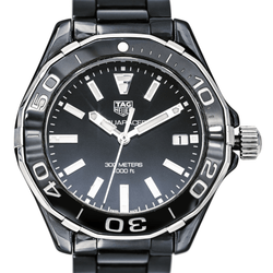 Montre TAG HEUER "Aquaracer" en céramique, quartz et saphir - Castafiore