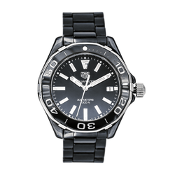 Montre TAG HEUER "Aquaracer" en céramique, quartz et saphir - Castafiore