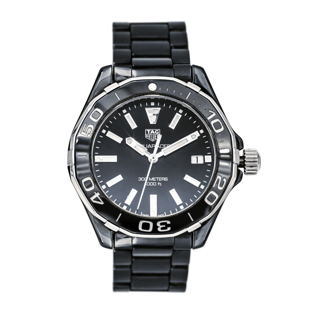 Montre TAG HEUER "Aquaracer" en céramique, quartz et saphir - Castafiore
