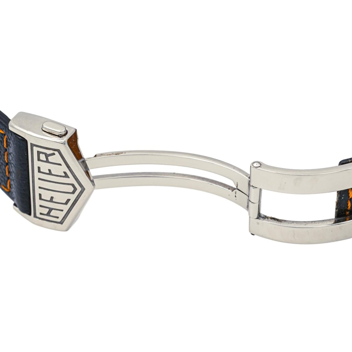 Montre TAG HEUER "Monaco Gulf" en acier, saphir et cuir - Castafiore