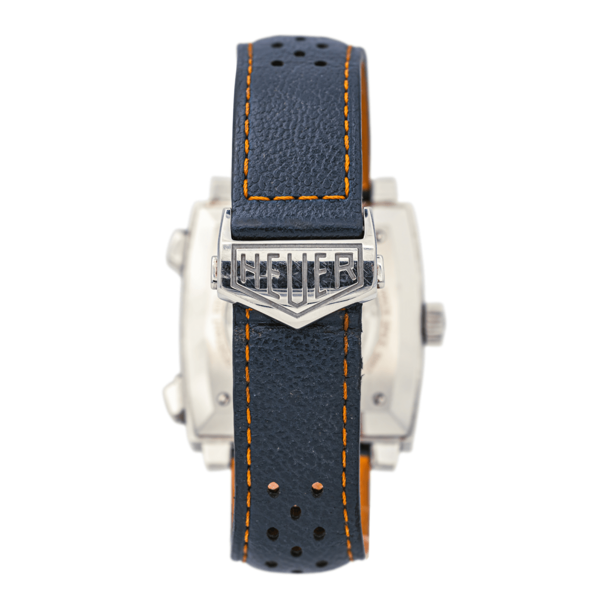 Montre TAG HEUER "Monaco Gulf" en acier, saphir et cuir - Castafiore