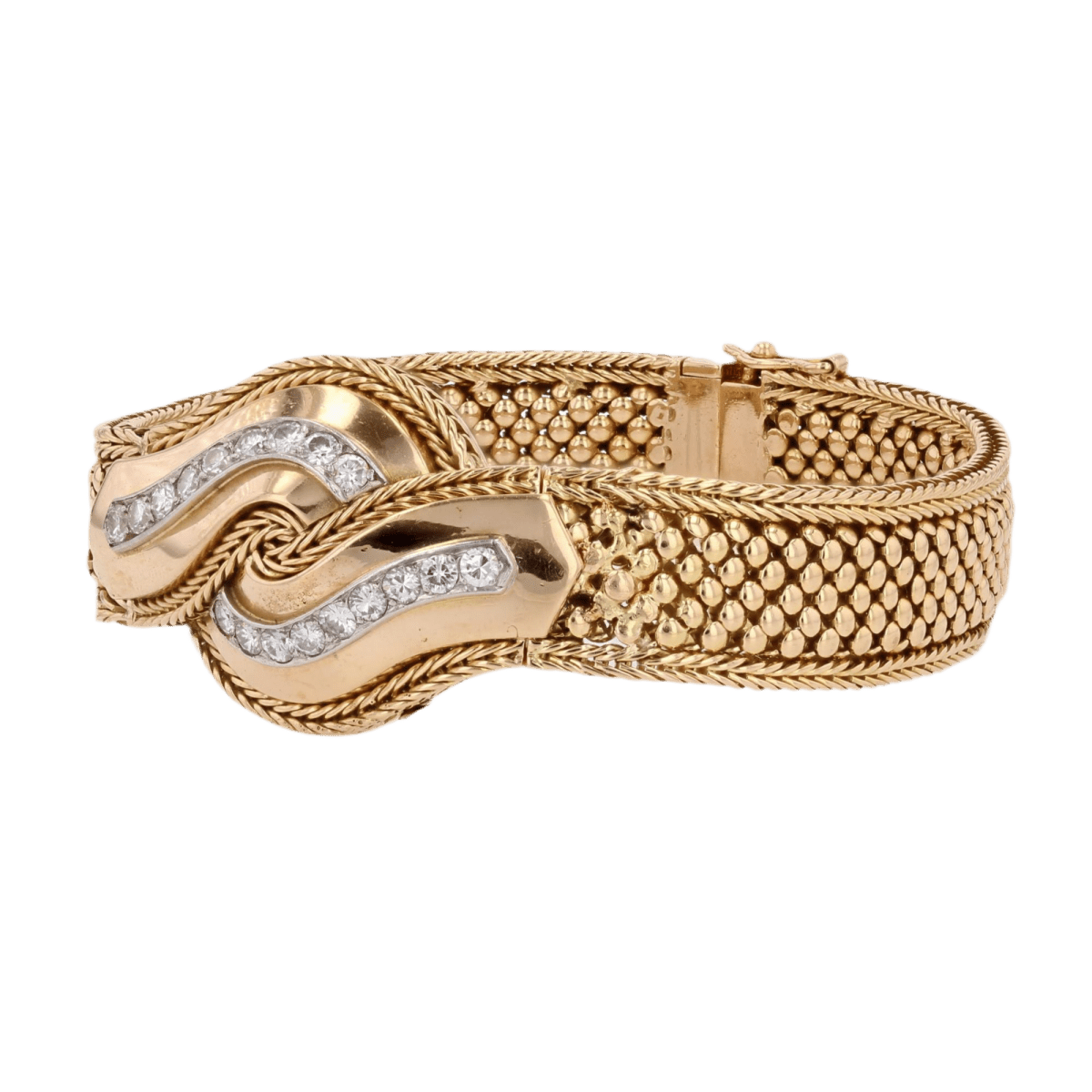 Montre UTI en or jaune, perles et diamants - Castafiore