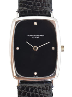 Montre VACHERON CONSTANTIN en or blanc, acier, cuir, onyx et diamants - Castafiore