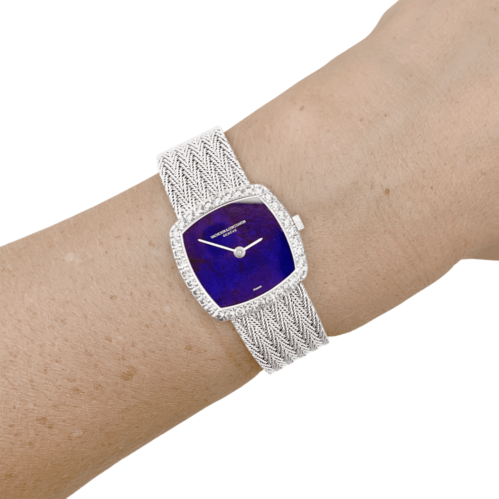 Montre VACHERON CONSTANTIN en or blanc, lapis-lazuli et diamants - Castafiore