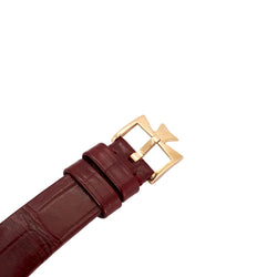 Montre VACHERON CONSTANTIN "Patrimony" PM en or rose, cuir et diamants - Castafiore