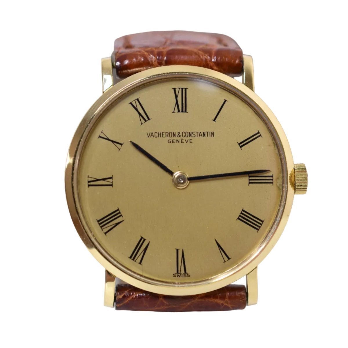 Montre VACHERON CONSTANTIN "Ultra - Thin" en or jaune et cuir - Castafiore