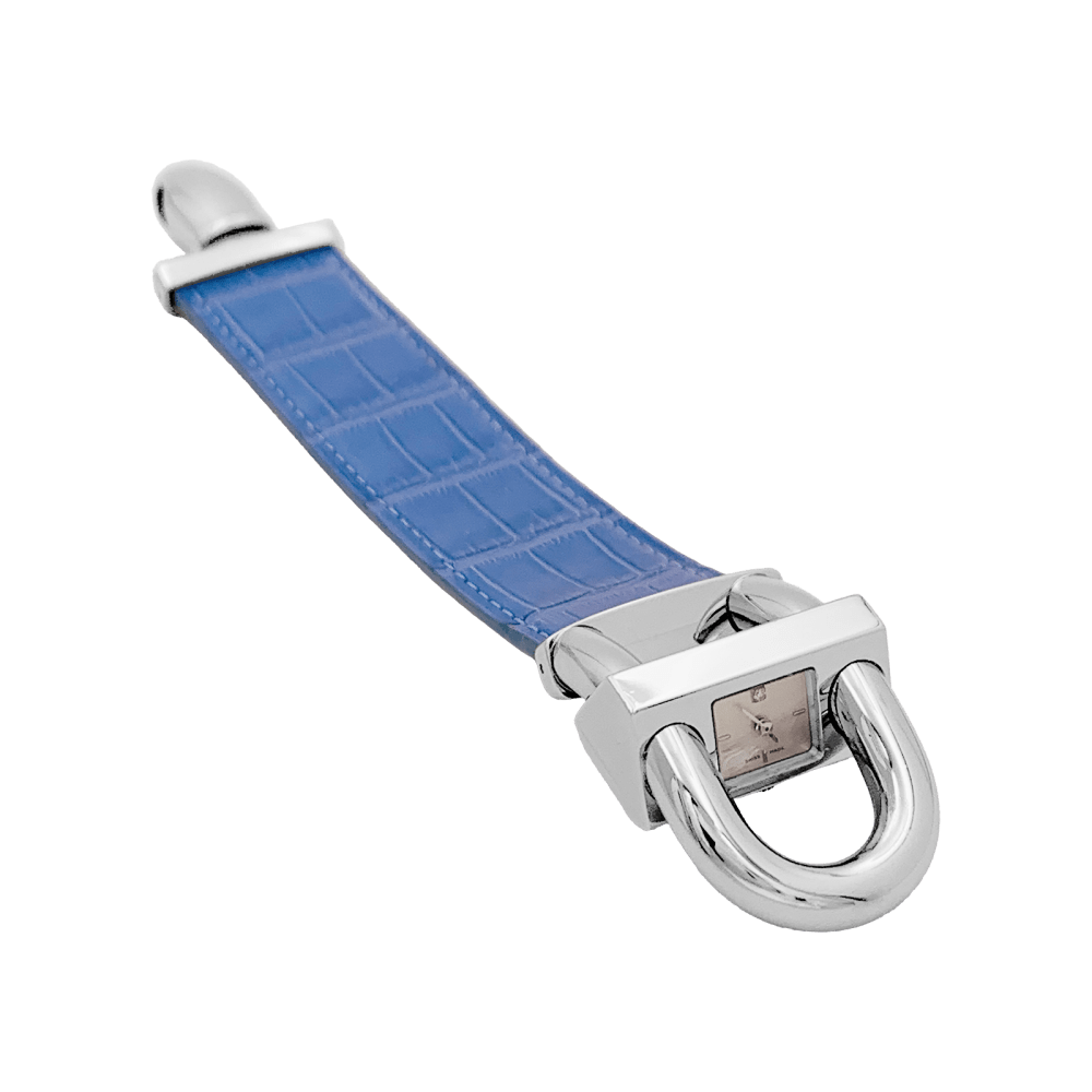 Montre VAN CLEEF & ARPELS "Cadenas" en acier, cuir et diamant - Castafiore