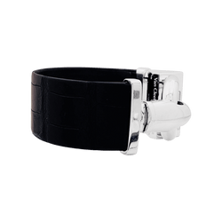 Montre VAN CLEEF & ARPELS "Cadenas" en acier et cuir - Castafiore