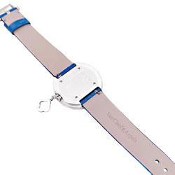 Montre VAN CLEEF & ARPELS "Charms" en or blanc, cuir et diamants - Castafiore