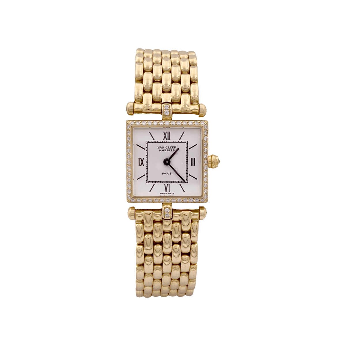 Montre VAN CLEEF & ARPELS "Classique" en or jaune et diamants - Castafiore