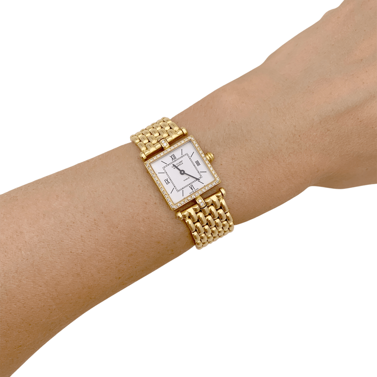 Montre VAN CLEEF & ARPELS "Classique" en or jaune et diamants - Castafiore