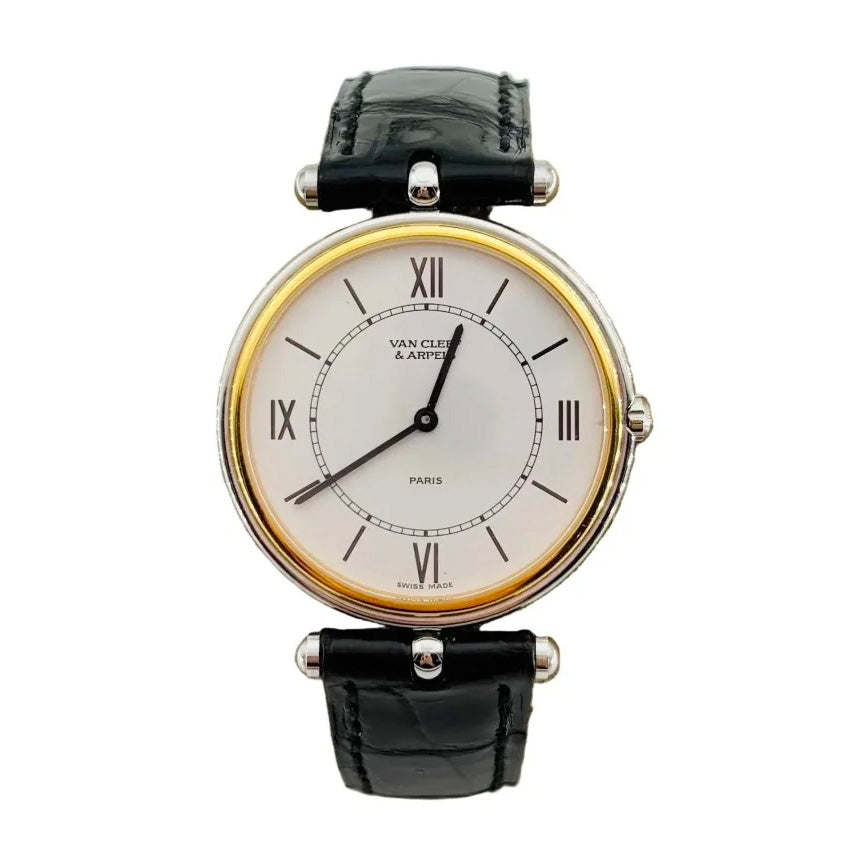 Montre VAN CLEEF & ARPELS "La Collection" en or jaune, acier et cuir