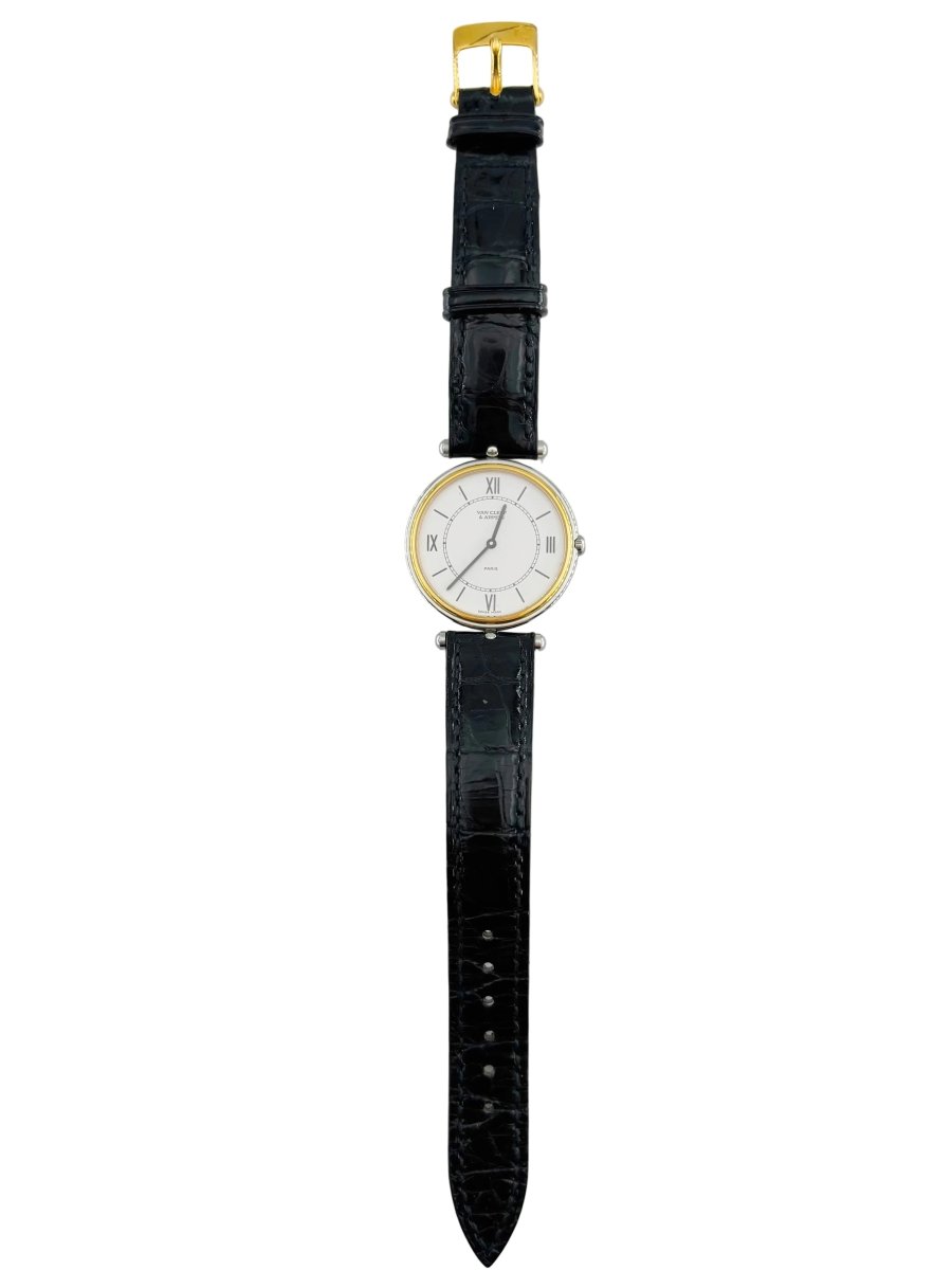 Montre VAN CLEEF & ARPELS "La Collection" en or jaune, acier et cuir - Castafiore