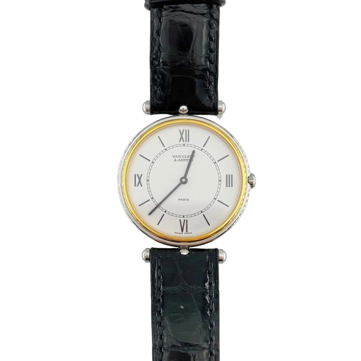 Montre VAN CLEEF & ARPELS "La Collection" en or jaune, acier et cuir - Castafiore