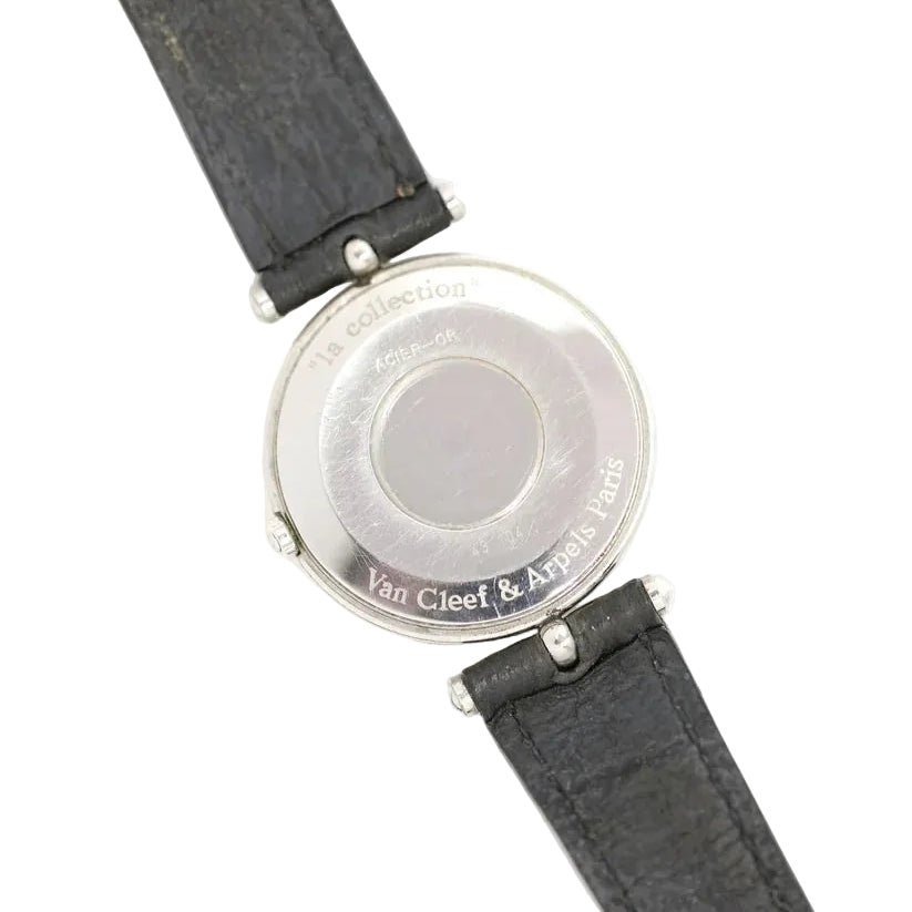 Montre VAN CLEEF & ARPELS "PA 49" en or jaune, acier et cuir - Castafiore