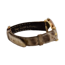 Montre VAN CLEEF & ARPELS "Pierre Arpels" en or jaune, cuir et nacre - Castafiore