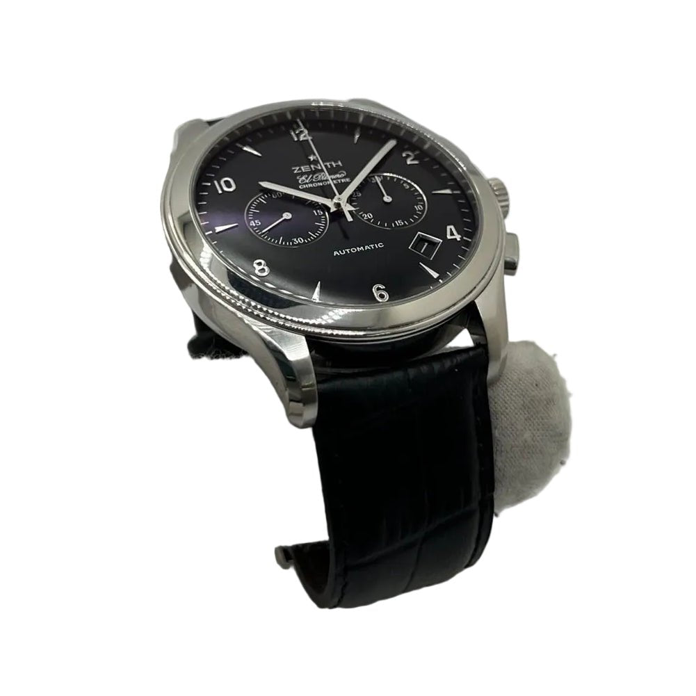 Montre ZENITH "El Primero" en acier et cuir - Castafiore