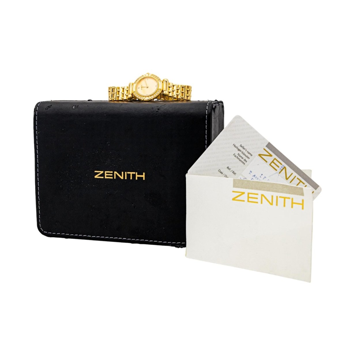 Montre ZENITH en or jaune et diamants - Castafiore