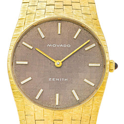 Montre ZENITH MOVADO en or jaune et oeil de tigre - Castafiore