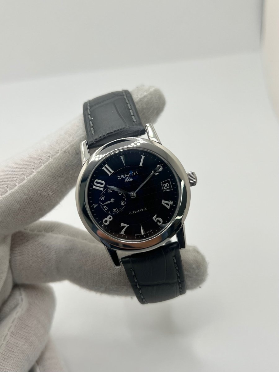 Montre ZENITH "Port Royal" en acier et cuir - Castafiore