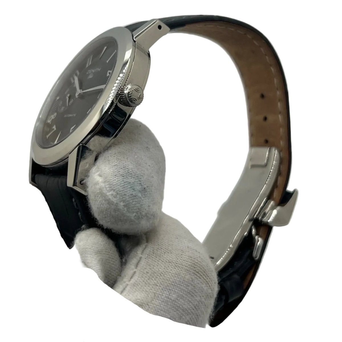 Montre ZENITH "Port Royal" en acier et cuir - Castafiore