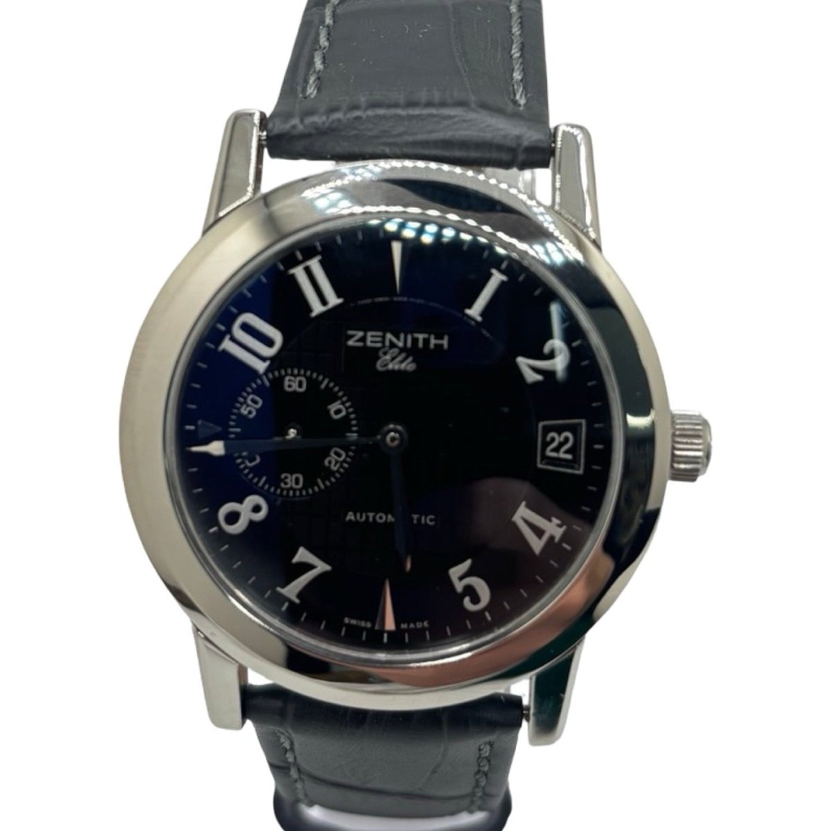 Montre ZENITH "Port Royal" en acier et cuir - Castafiore